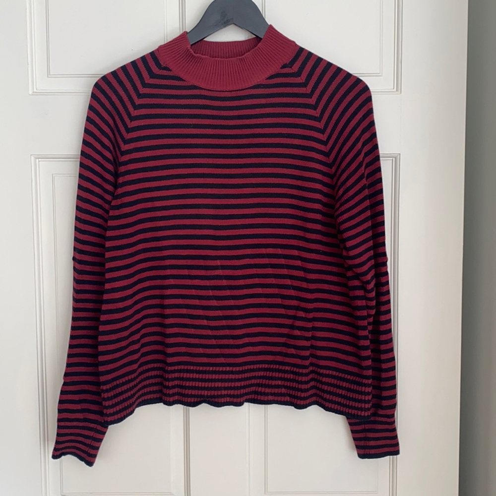 Everlane striped mock neck sweater